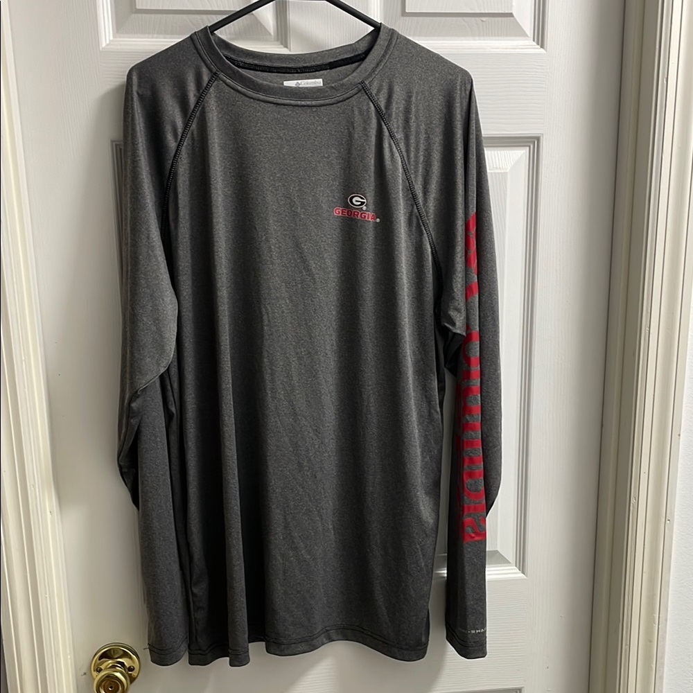 Columbia Gray Long Sleeve Performance Tee (UGA) Logo